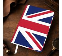 UK Flag Print A5 Leather Journal Cover,Refillable Genuine Leather Journal Notebook Cover