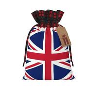 Uk Flag Print Christmas Wrapping Bags Xmas Drawstring With Gift Bags Christmas Presents & Party