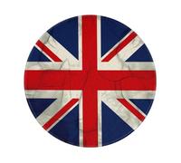 UK Flag Printed Gaming Mouse Pad 4 PCS, Round Non-Slip Rubber Base Laptop Mousepad Desk Mat for Gamer, Office, Home