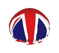 Uk Flag Shower Cap For Women, Reusable Shower Cap, Waterproof Bath Cap For Women Long Hair
