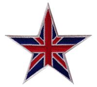 UK Flag Star Patch Embroidered Iron On Sew On Union Jack British Badge Applique