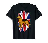 UK Flag Union Jack Gift Patriotic German Shepherd T-Shirt