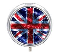 UK Flag United Kingdom Pill Box 3 Compartment Small Portable Medicine Case Pill Organizer for Pocket Purse