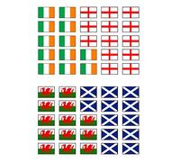 UK Flags Edible Cupcake Toppers, England, Scotland, Wales and Ireland Country Flag Cake Decorations, 50 x 2x3 cm (UNCUT)