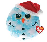 UK Fleck Snowman Squish a Boo 14" | Christmas 2022 Beanie Baby Soft Plush Toy | Collectible Cuddly Stuffed Teddy, Multicolor