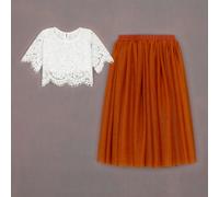 UK Flower Girl Boutique Baby Felicity Couture - Burnt Orange - 11/12 yrs