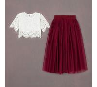 UK Flower Girl Boutique Baby Felicity Couture Set - Wine - 3/4 yrs