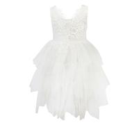 UK Flower Girl Boutique Boho Dreams Dress - White Appliqué - 4/5 years