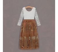 UK Flower Girl Boutique Enchanted Fall Long Sleeve Dress - Chantilly Lace - Plus 14+