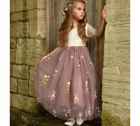 UK Flower Girl Boutique Girl's Enchanted Dress - Heather Mauve /White Lace | Size: 1-2 Years UK Flower Girl Boutique Mauve 1-2 Years