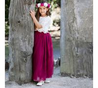 UK Flower Girl Boutique Girl's Felicity Couture Flower Girl Set - Burgundy | Size: 12-13 Years UK Flower Girl Boutique Burgundy 12-13 Years