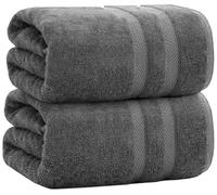 UK furniture Pack of 2 Extra Large Bath Sheets Towel Super Soft 100% Pure Egyptian Cotton (100 x 200 cm) Luxury XXL Big Size Bathroom Towels 600GSM (Charcoal)