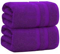 UK furniture Pack of 2 Extra Large Bath Sheets Towel Super Soft 100% Pure Egyptian Cotton (100 x 200 cm) Luxury XXL Big Size Bathroom Towels 600GSM (Purple)