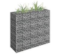 vidaXL Gabion Raised Bed Galvanised Steel 90x30x90 cm, Highly Durable, Weather-Resistant, Easy Assembly, Mesh Grid Design for Plant or Flower Beds