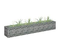 vidaXL Gabion Raised Bed - Versatile Outdoor Planter for Flowers or Plants, Durable Galvanised Steel Construction, Easy Assembly, Mesh Grid Design, Silver