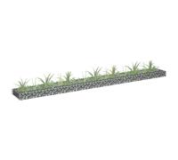 vidaXL Gabion Raised Bed-Galvanised Steel-Rectangular Garden Planter Basket-Weather-Resistant Patio Feature-Silver 270x30x10cm