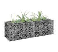 vidaXL Gabion Raised Bed Galvanised Steel 90x30x30 cm, Silver