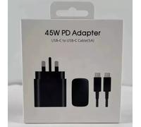 Samsung Galaxy Official 45W Super Fast Charger 2.0 (with USB-C to C Data Cable), Black