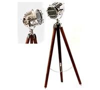 UK Gift Designer Vintage Style Tripod Floor LAMP Large Marine Nautical Search Light