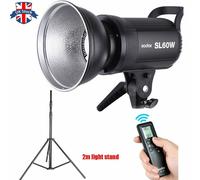 UK Godox SL-60W 60Ws 5600±300K White Version LED Video Light+2m light stand Kit