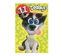 UK Greetings 11th Birthday Card for Him/Friend - Cartoon Dog Design