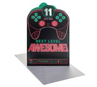 UK Greetings | 11th Birthday Card | Happy Birthday Gifts | Her/Him | Leveled Up Gaming Design | With Envelope | 13.7 x 21 cm