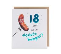 UK Greetings | 18th Birthday Card | Happy Birthday Gifts | Her/Him | Absolute Banger Design | With Envelope | 15.9cm x 18.4cm