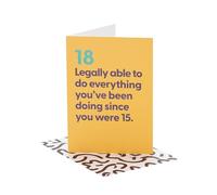 UK Greetings | 18th Birthday Card | Happy Birthday Gifts | Her/Him | Funny Legally Design | With Envelope | 12.7x17.8cm