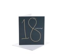 UK Greetings 18th Birthday Card for Him/Her/Friend - Gold Foil Stars Design, white, 159mm x 184mm