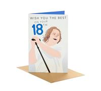 UK Greetings | 18th Birthday Card | Lewis Capaldi Design | With Envelope | Happy Birthday Gifts | Greeting Card | Her/Him | 127 x 190 mm