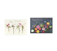 UK Greetings 2 Pack Floral Birthday Cards with Envelope, for Her/Friend