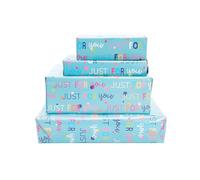 UK Greetings 2 Sheets of Wrapping Paper & 2 Tags for Her/Friend - Pink & Blue Design