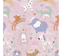 UK Greetings 200cm x 70cm Wrapping Paper for Kids/Girls Birth/Birthday - Pink Cute Animal Design