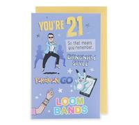 UK Greetings | 21st Birthday Card | Nostalgic Design | With Envelope