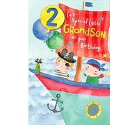 UK Greetings 2nd Birthday Card for Grandson - Cute Pirate Design