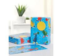 UK Greetings 3 Rolls of Wrapping Paper for Kids/Boys Birthday - Blue Skating Dinosaur Design