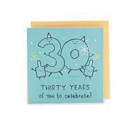 UK Greetings | 30th Birthday Card | Blue Design | With Envelope
