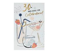 UK Greetings 30th Birthday Card for Her/Friend - Cocktail Design