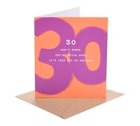 UK Greetings | 30th Birthday Card | Funny Design | With Envelope | Happy Birthday Gifts | Greeting Card | Men, Women | 15.9 x 18.4cm