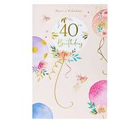 UK Greetings 40th Birthday Card for Her/Friend - Balloon Design