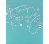 UK Greetings 40th Birthday Card for Her/Friend - Flower Design