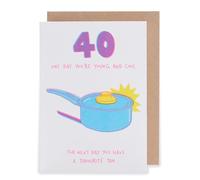 UK Greetings | 40th Birthday Card for Her/Friend | Happy Birthday Gifts | Her, Girls, Women | Favourite Pan Design | With Envelope | 133 x 184 mm