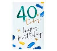 UK Greetings 40th Birthday Card for Him/Friend - Brush Strokes Design