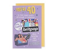 UK Greetings | 40th Birthday Card | Happy Birthday Gifts | Her/Him | Nostalgic Design | With Envelope | 14.9cm x 22.9cm