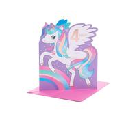 UK Greetings 4th Birthday Card for Girl - Unicorn Design,Multi,159mm x 184mm