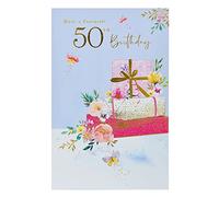 UK Greetings 50th Birthday Card for Her/Friend - Presents Design