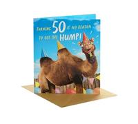 UK Greetings 50th Birthday Card | Funny Get The Hump Design | With Envelope