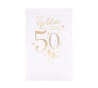 UK Greetings | 50th Wedding Anniversary Card | Happy Anniversary | Her/Him | Lovely Design | With Envelope | 155 x 235 mm