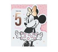 UK Greetings | 5th Birthday Card for Girl | Minnie Mouse Design