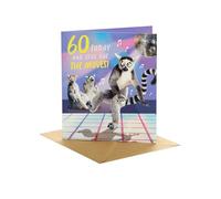 UK Greetings | 60th Birthday Card | Funny Dancing Lemurs Design